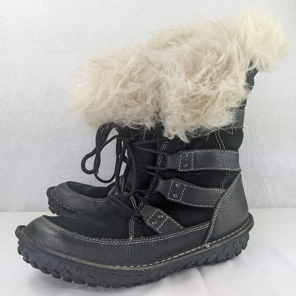 Sorel Kaya Winter Snow Boots Women's Size 7.5 Waterproof Faux Fur Leather Black